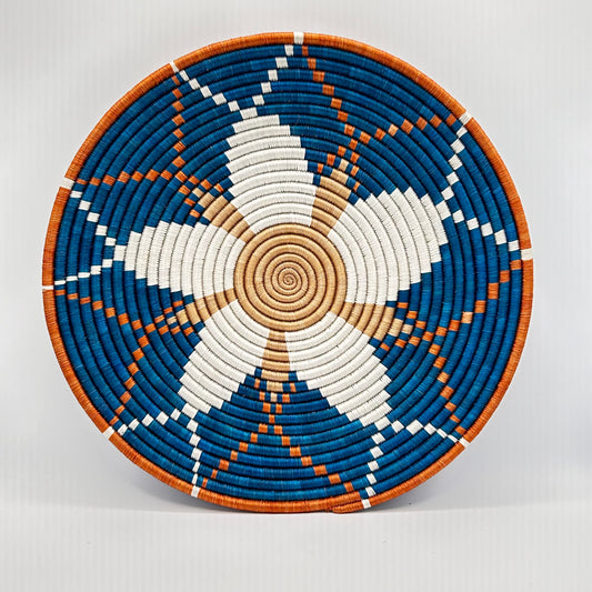 Fine Weaving Wall Hanging - Blue & Orange - Large