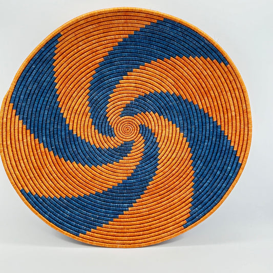 Fine Weaving Wall Hanging - Spiral Orange Large