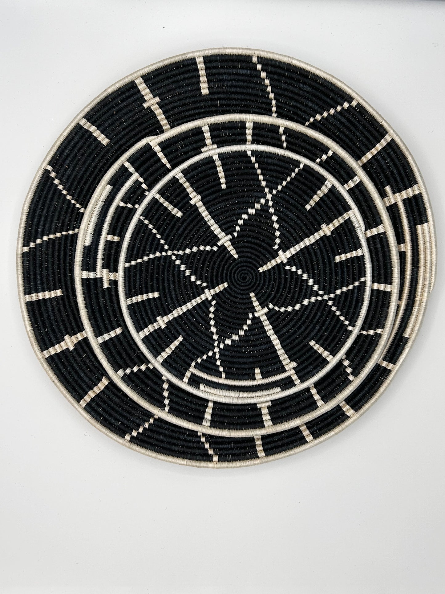 Fine Weaving Wall Hanging Set - White Black Star