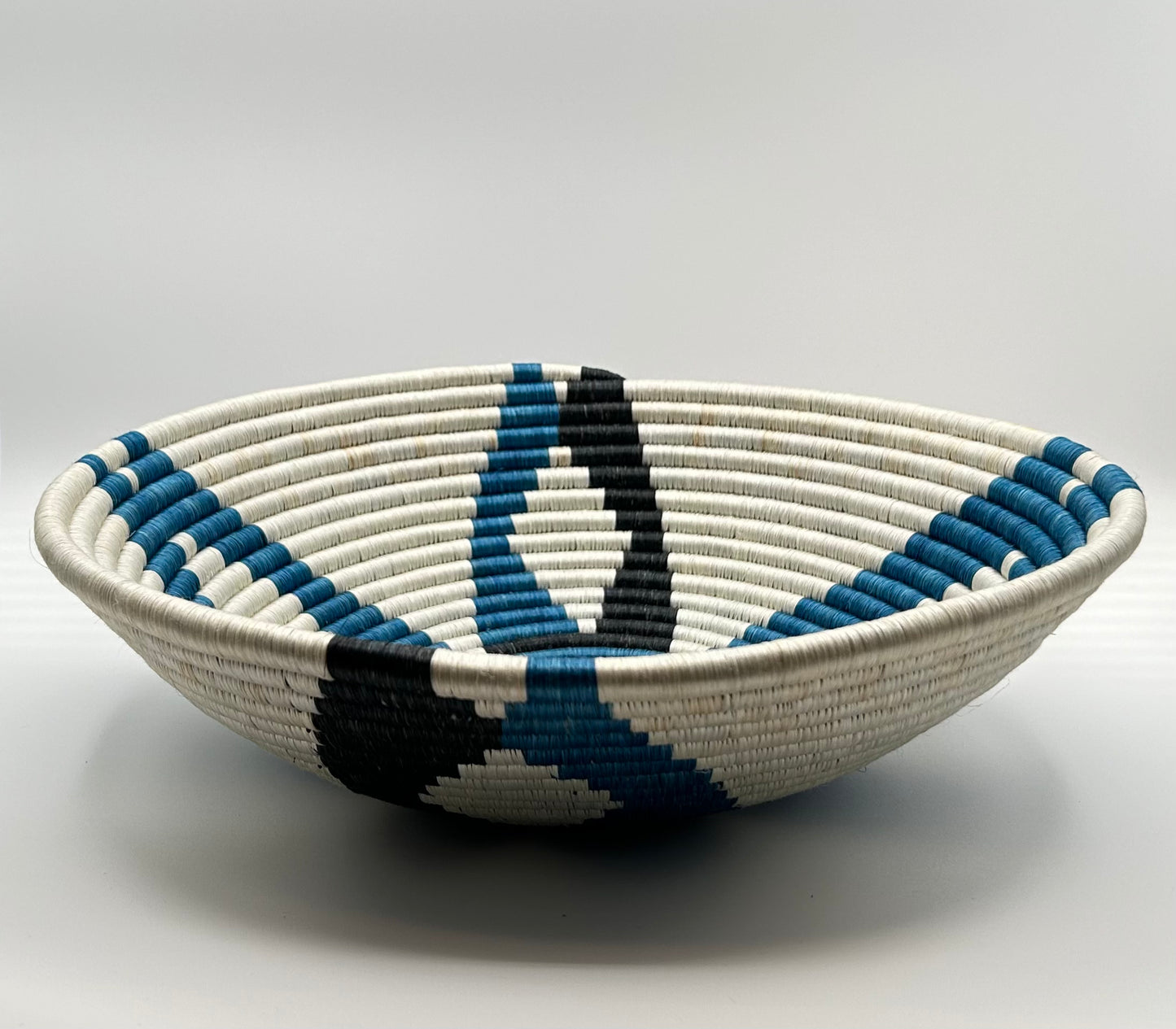 Bakuli Handwoven Bowl - Black, Blue ,White - Large