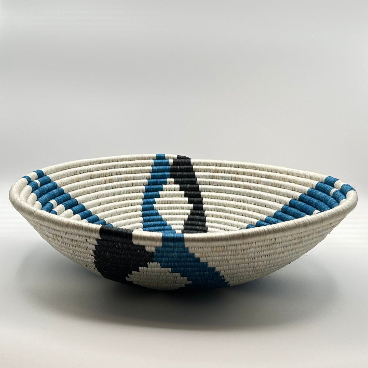 Bakuli Handwoven Bowl - Black, Blue ,White - Large