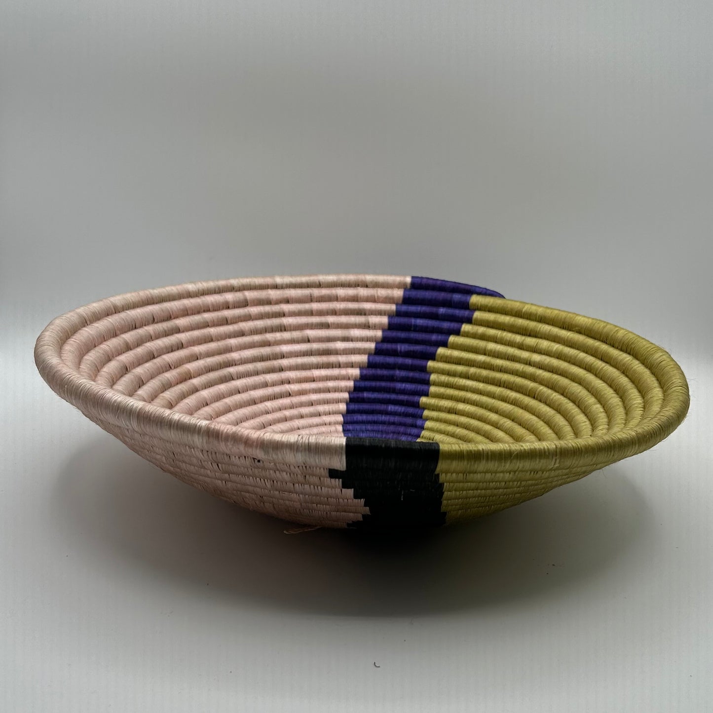 Bakuli Handwoven Bowl -Pink & Yellow - Large