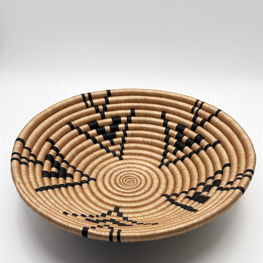 Bakuli Handwoven Bowl - Black & Beige - Medium