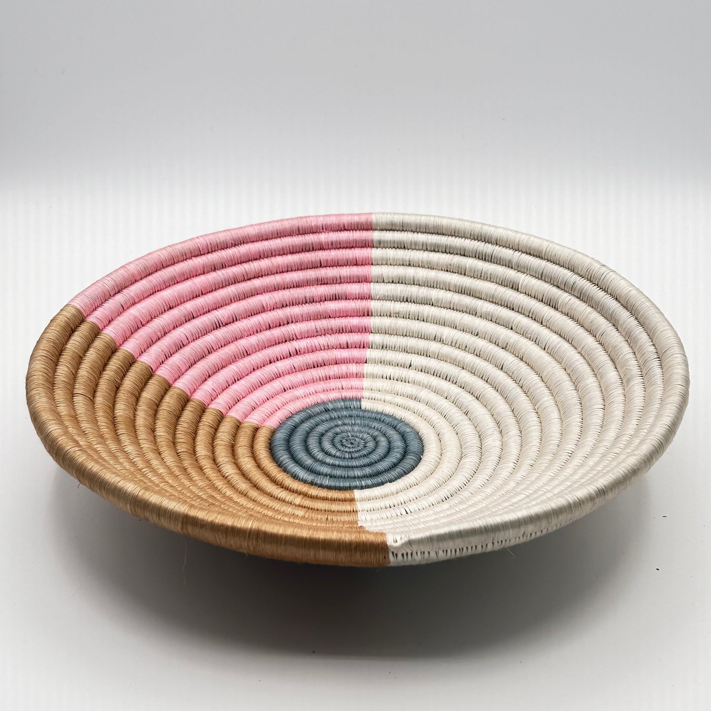 Bakuli Handwoven Bowl - Brown & Pink - Medium