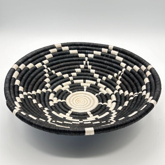 Bakuli Handwoven Bowl - Black & White - Medium