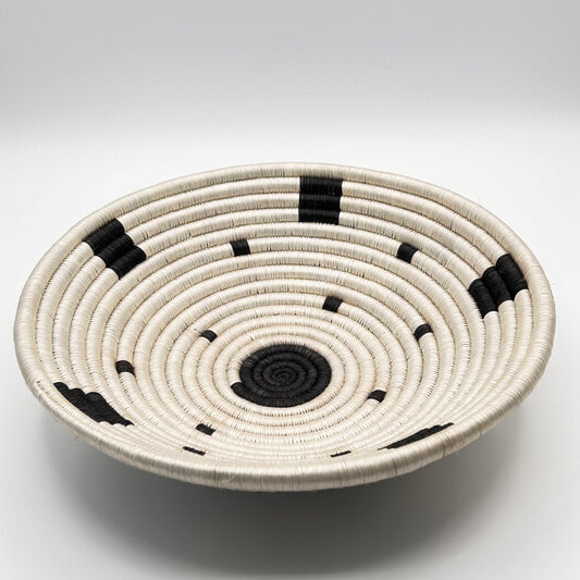 Bakuli Handwoven Bowl - Black & White - Medium