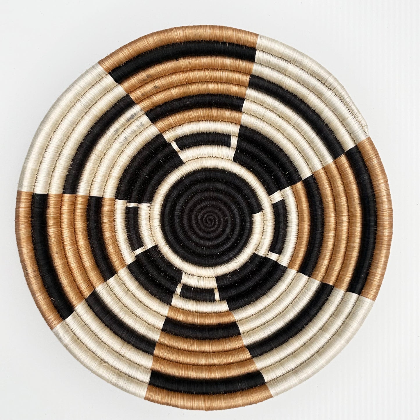 Bakuli Handwoven Bowl - Beige, Black, White - Medium