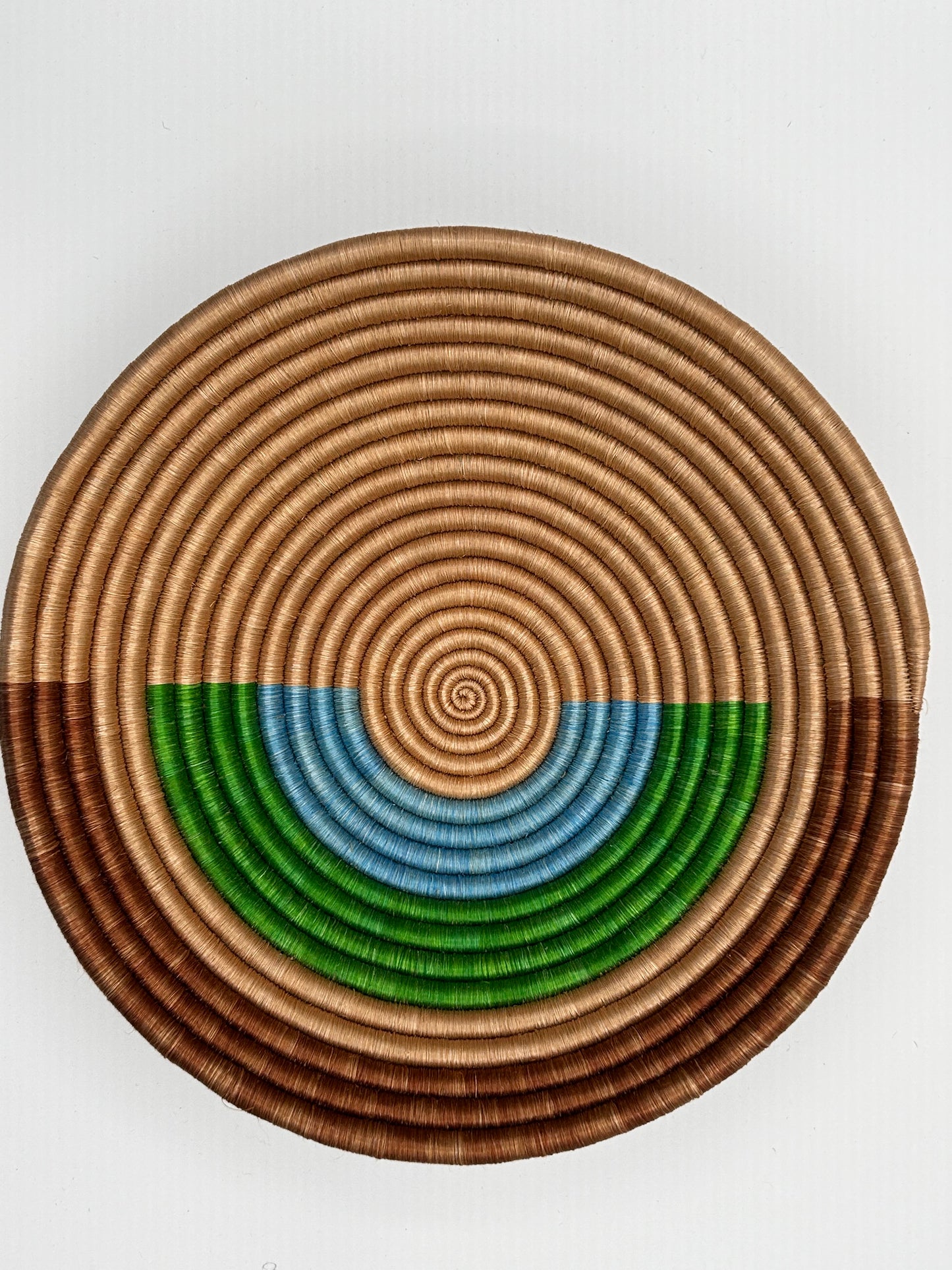 Bakuli Handwoven Bowl -Brown, Blue, Green - Medium