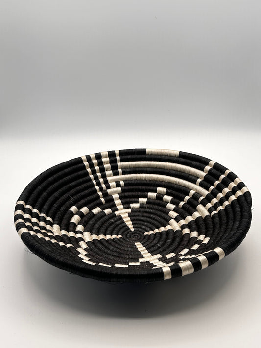 Bakuli Handwoven Bowl - Black & White - Medium