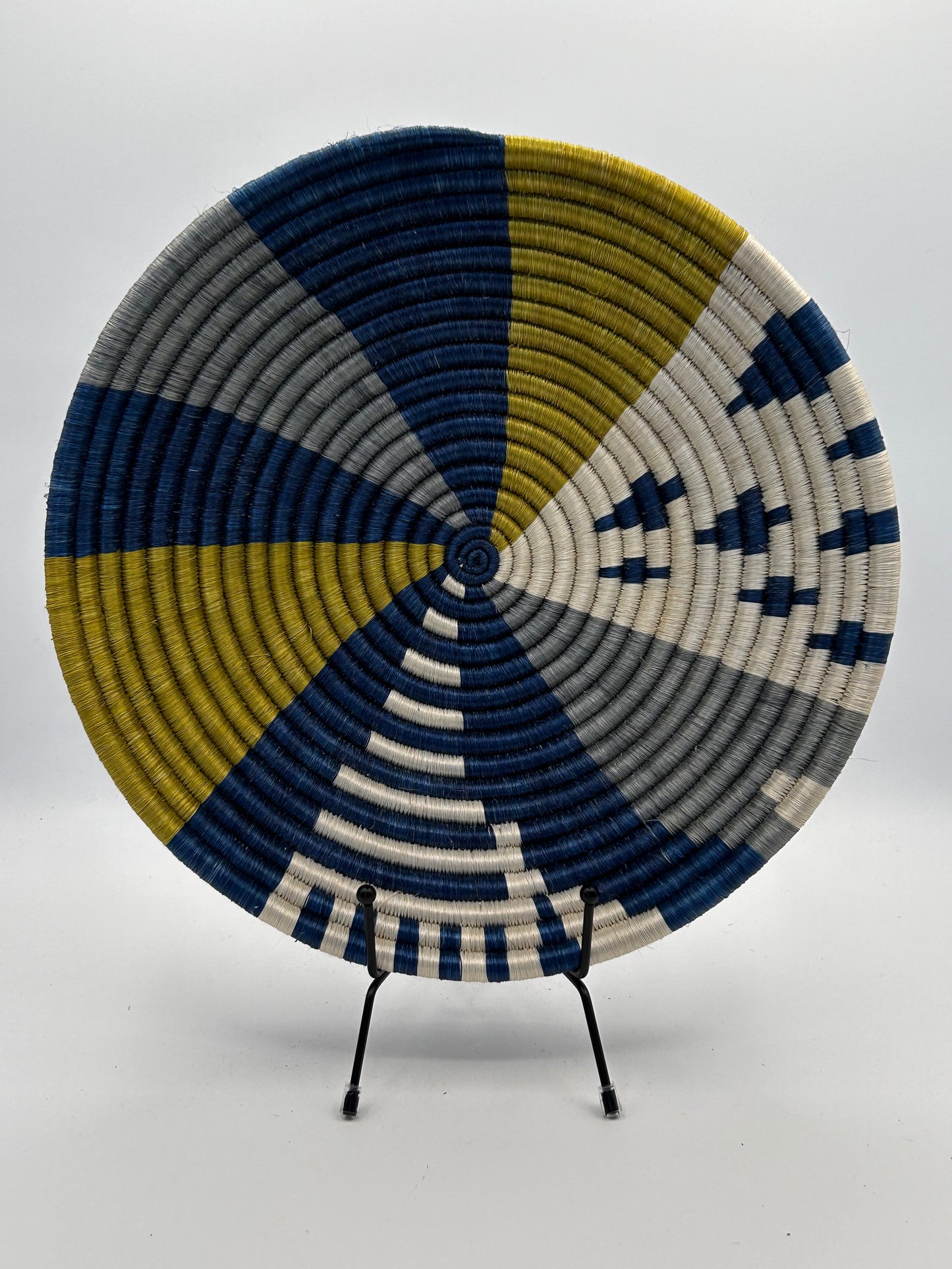 Bakuli Handwoven Bowl - Yellow & Blue - Medium