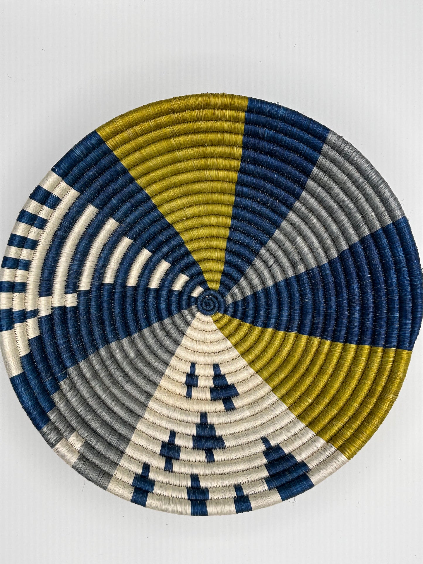 Bakuli Handwoven Bowl - Yellow & Blue - Medium