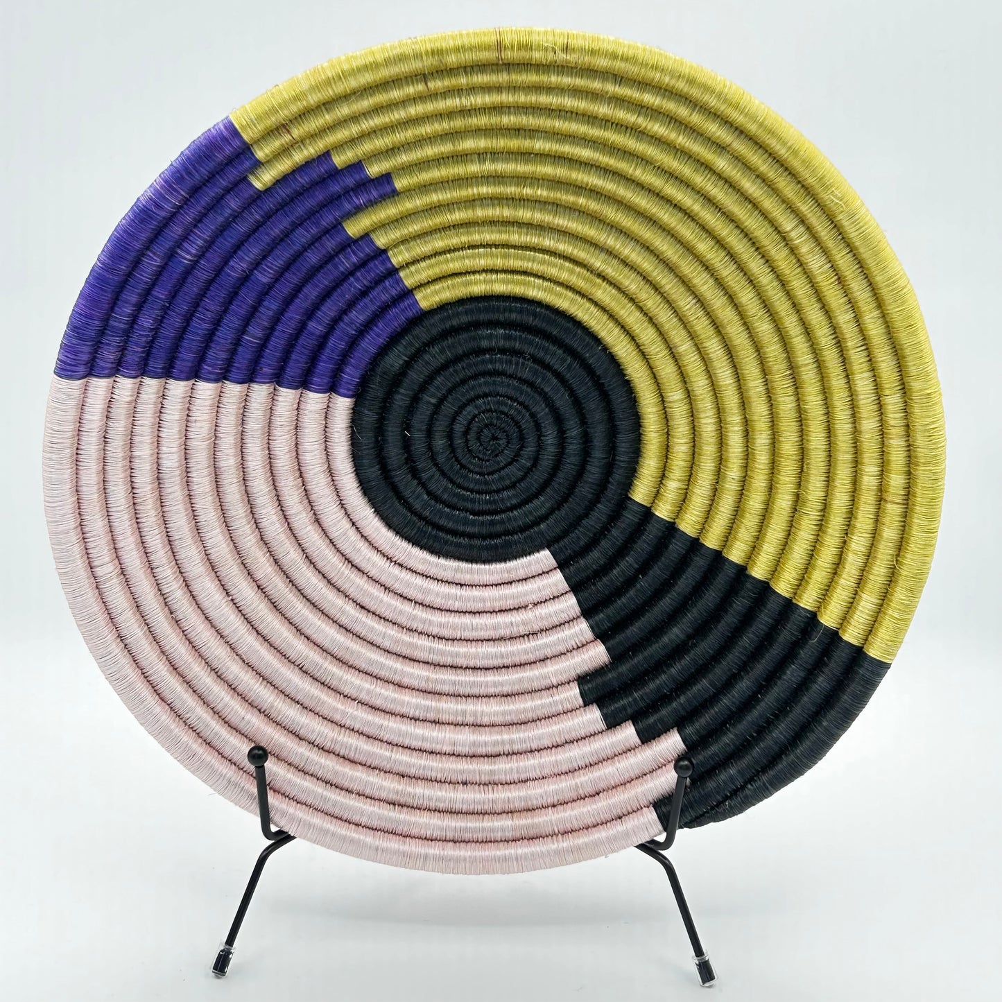 Bakuli Handwoven Bowl -Pink & Yellow - Medium