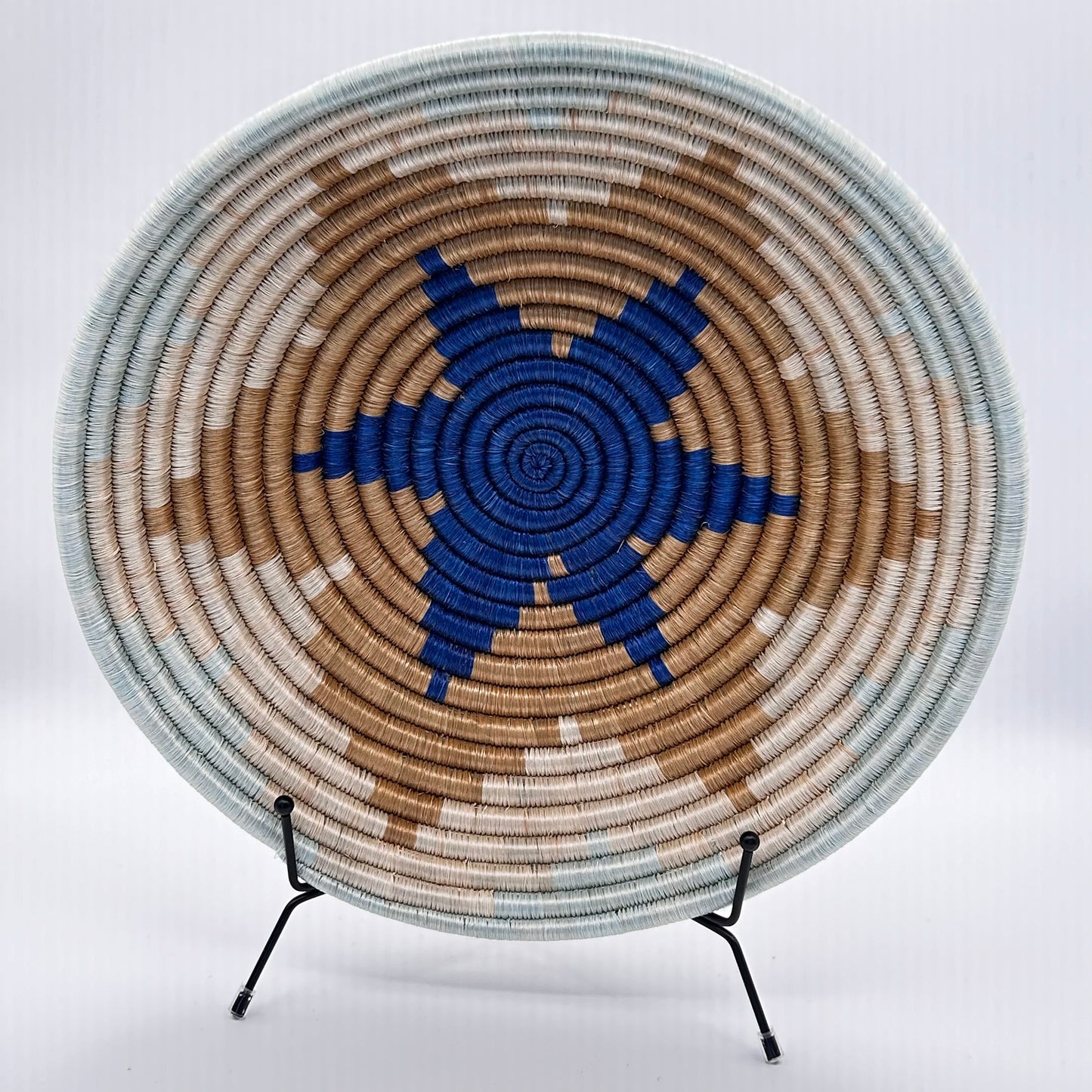 Bakuli Handwoven Bowl - Blue & Beige - Medium