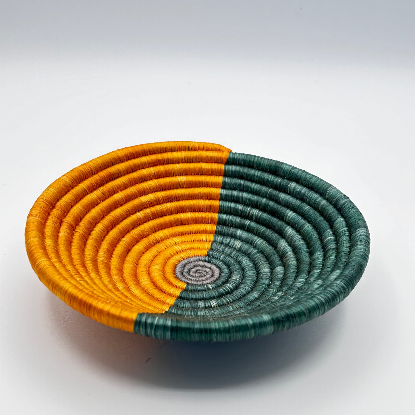 Bakuli Handwoven Bowl - Green & Orange Mini