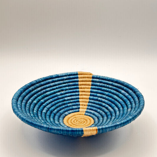 Bakuli Handwoven Bowl - Blue & Gold Mini