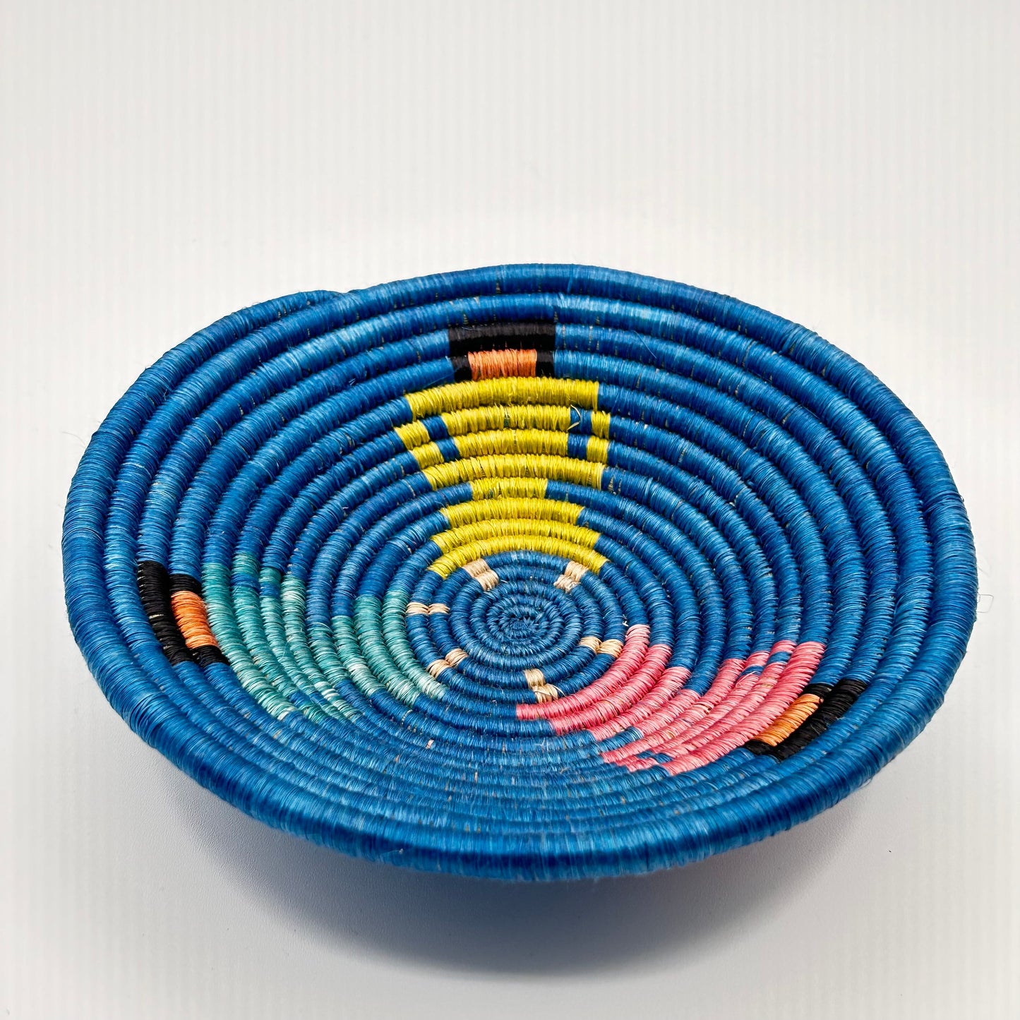 Bakuli Handwoven Bowl - Blue & Yellow Mini