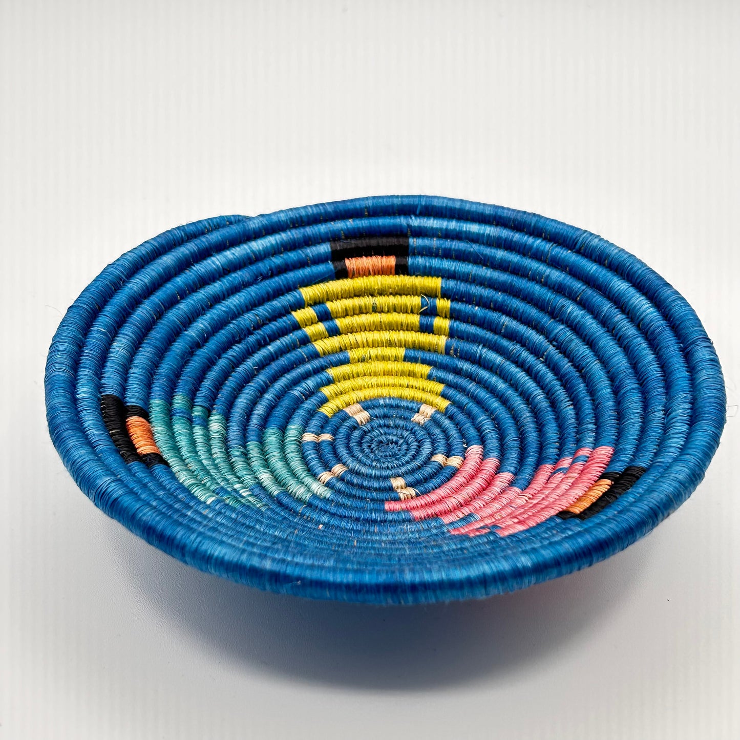 Bakuli Handwoven Bowl - Blue & Yellow Mini