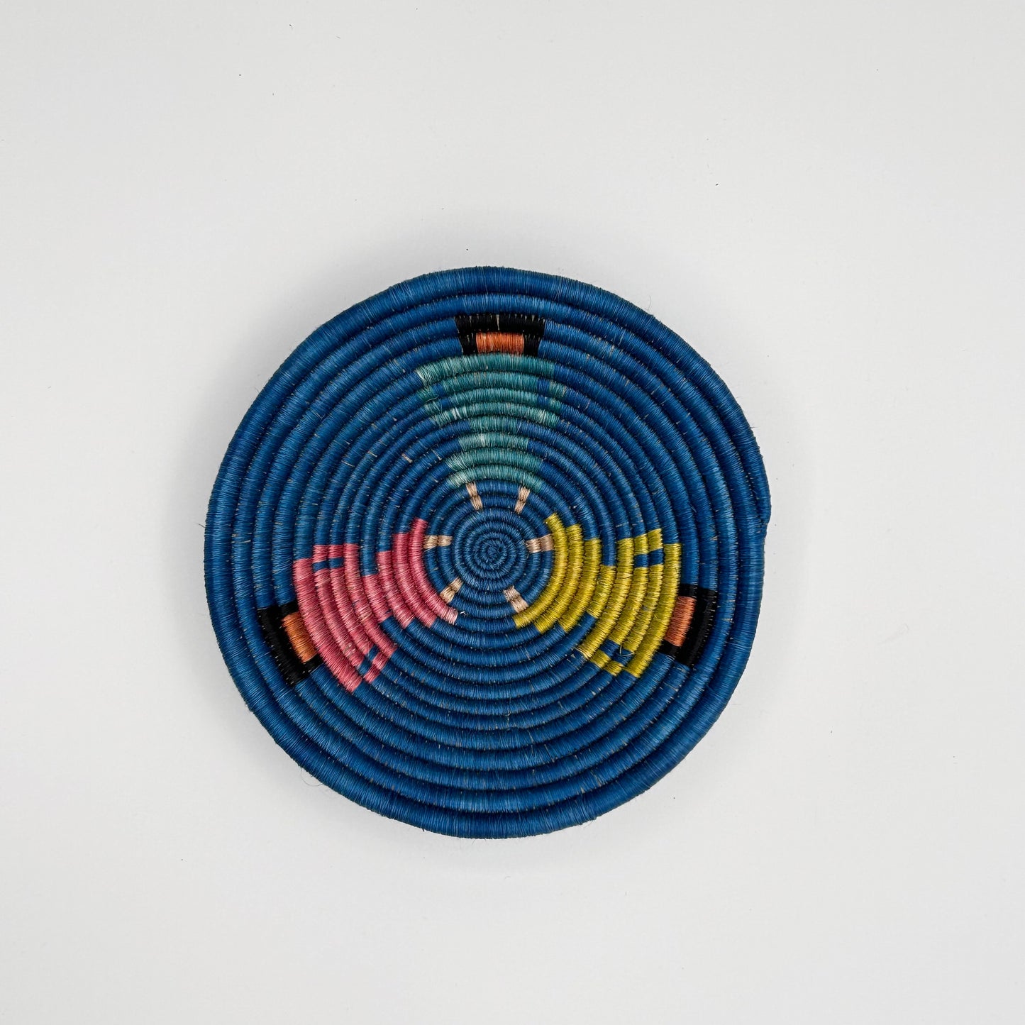 Bakuli Handwoven Bowl - Blue & Yellow Mini