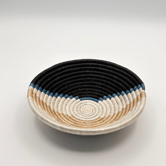 Bakuli Handwoven Bowl -Brown Stripe Mini