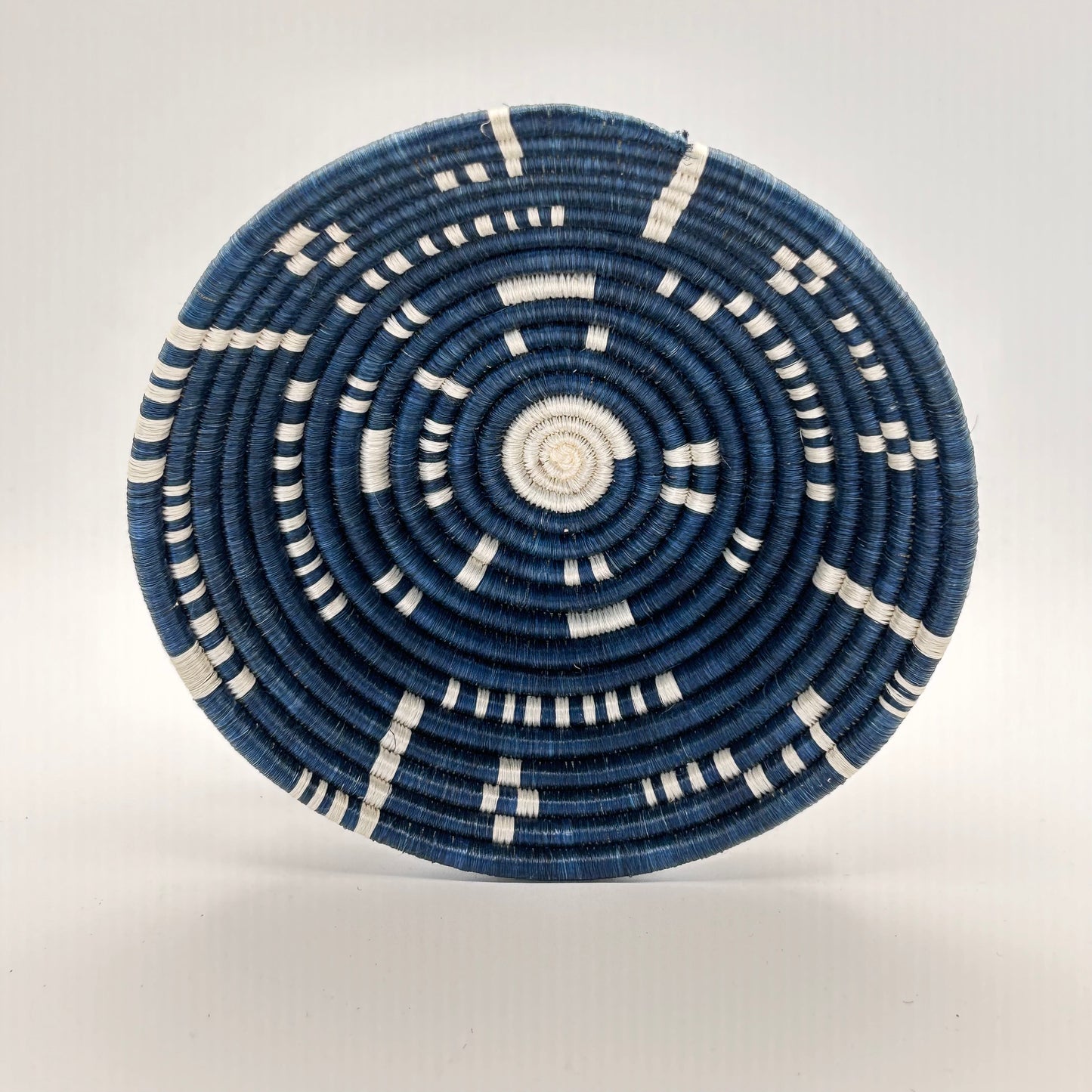 Bakuli Handwoven Bowl -Navy Blue & White Mini