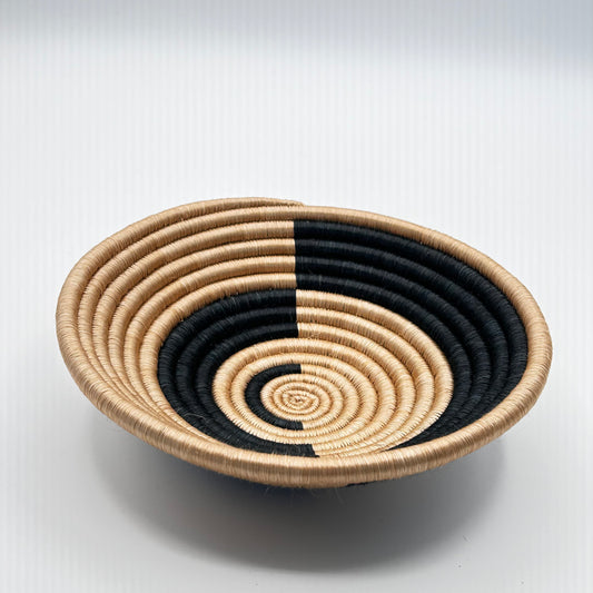 Bakuli Handwoven Bowl -Beige & Black - Mini