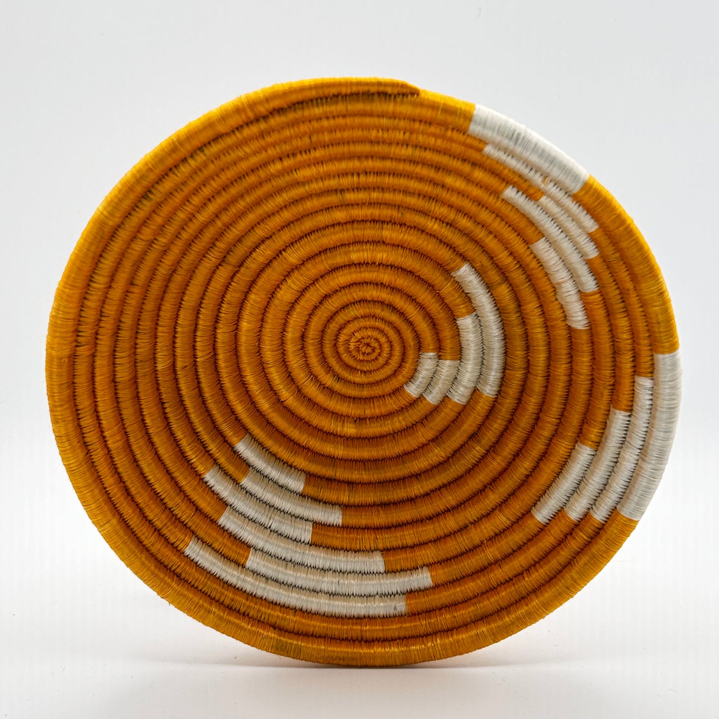 Bakuli Handwoven Bowl - Orange & White Mini