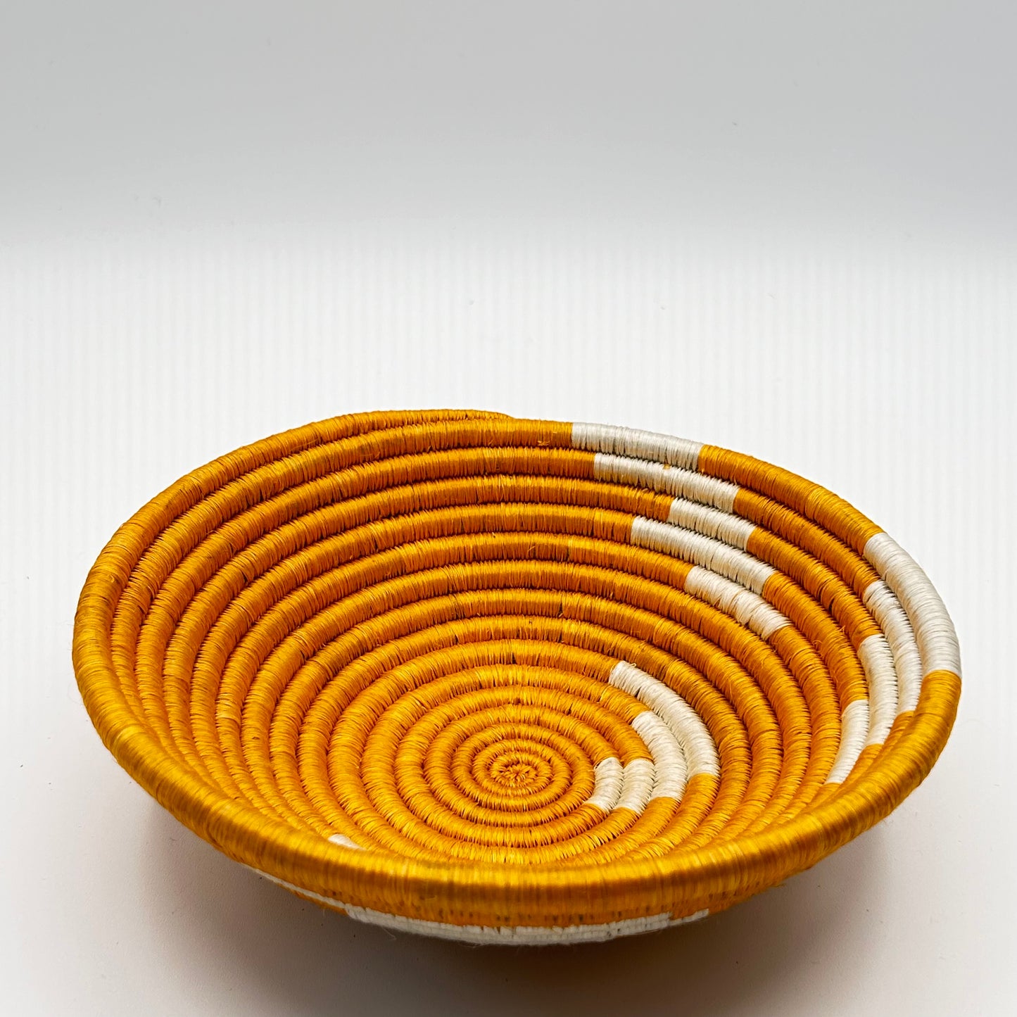 Bakuli Handwoven Bowl - Orange & White Mini