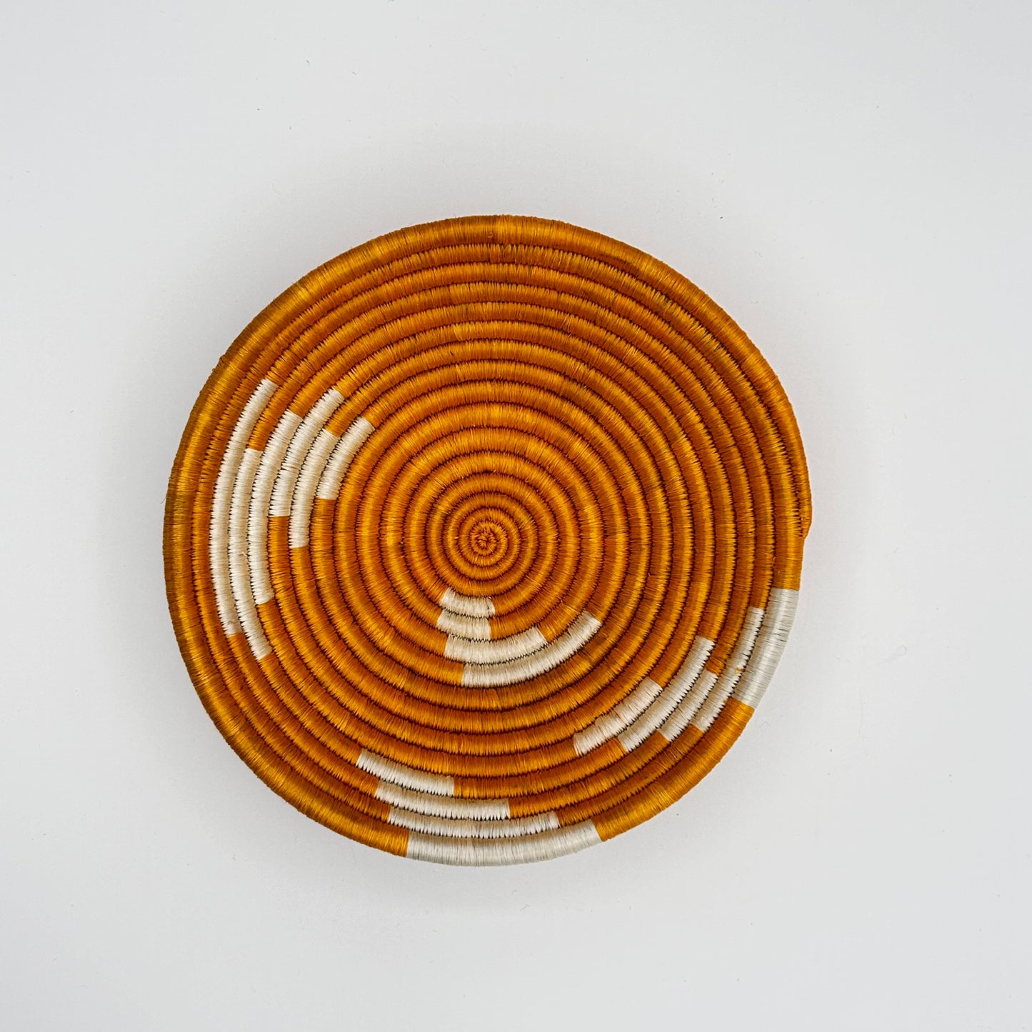 Bakuli Handwoven Bowl - Orange & White Mini