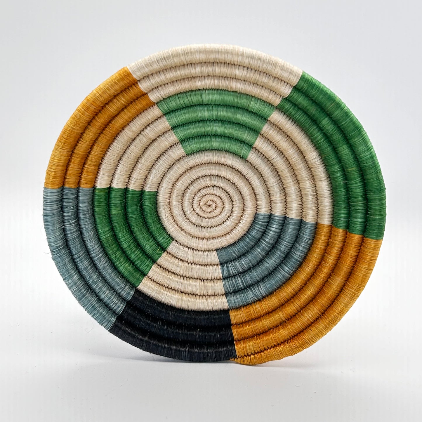 Bakuli Handwoven Bowl - Beige & Green Mini