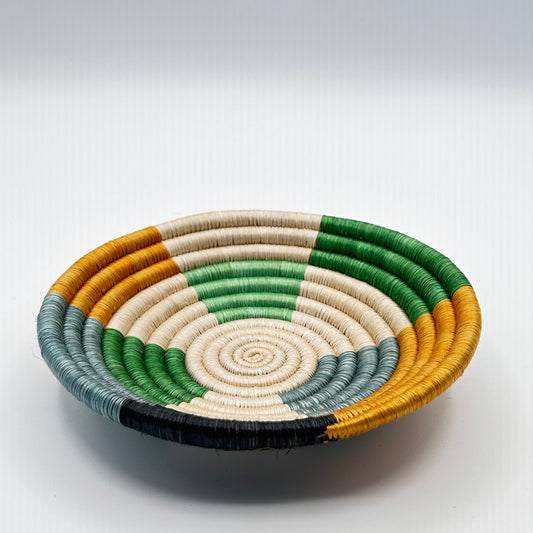 Bakuli Handwoven Bowl - Beige & Green Mini