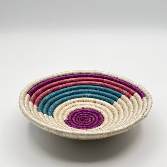 Bakuli Handwoven Bowl - Beige & Purple  Mini