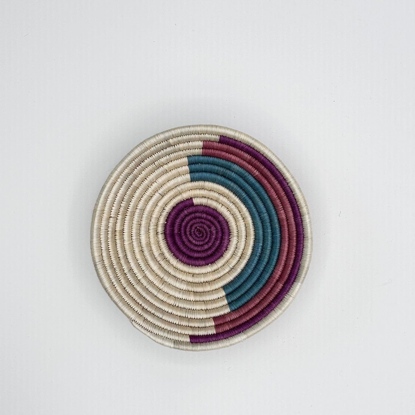 Bakuli Handwoven Bowl - Beige & Purple  Mini