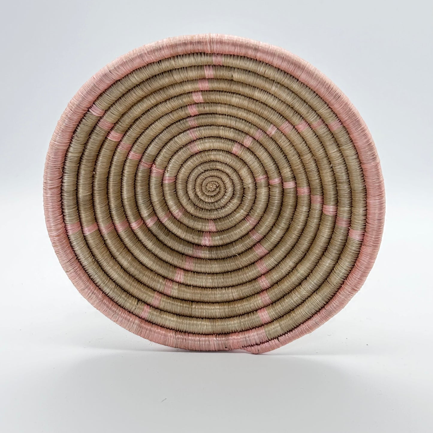 Bakuli Handwoven Bowl - Beige & Fuscha Mini