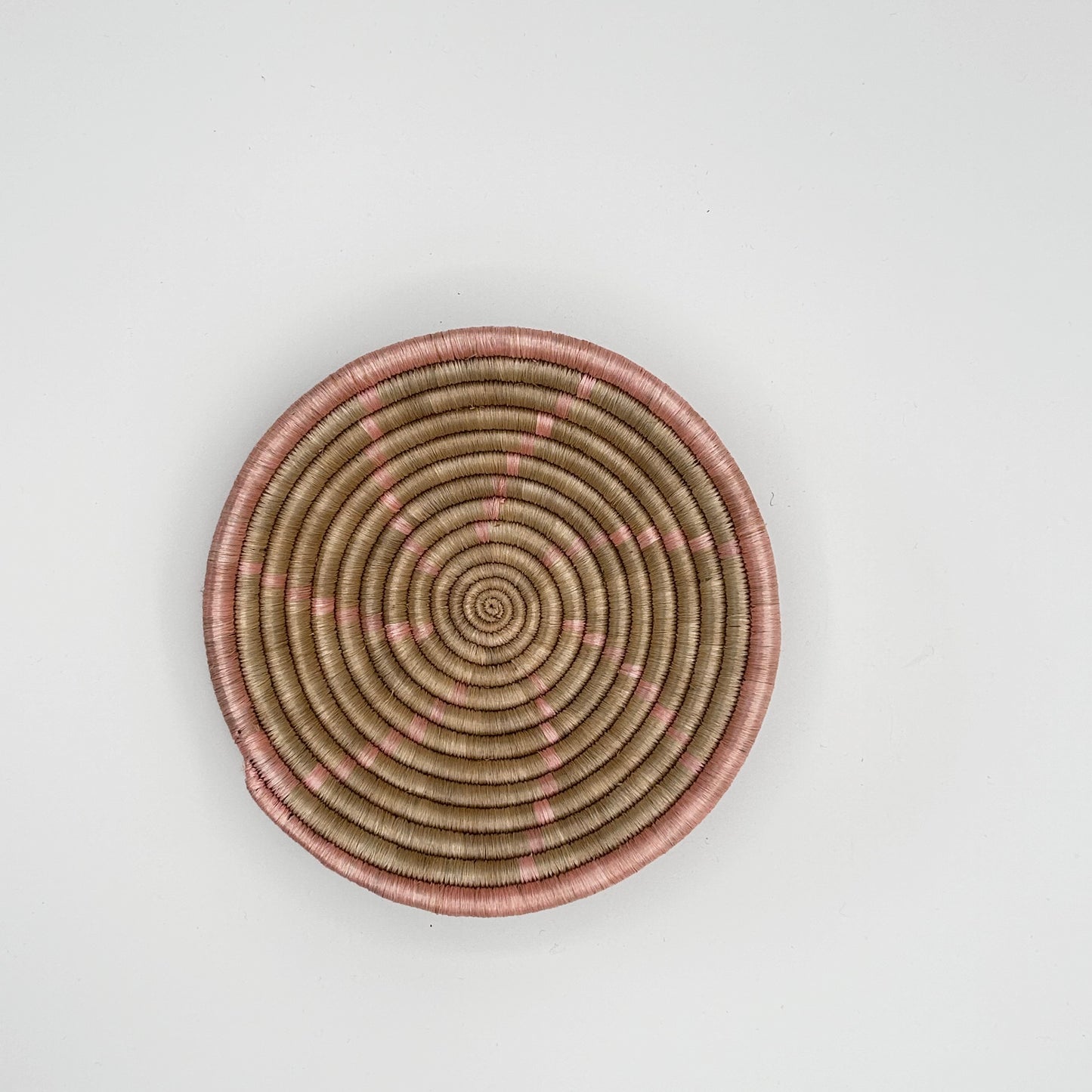 Bakuli Handwoven Bowl - Beige & Fuscha Mini