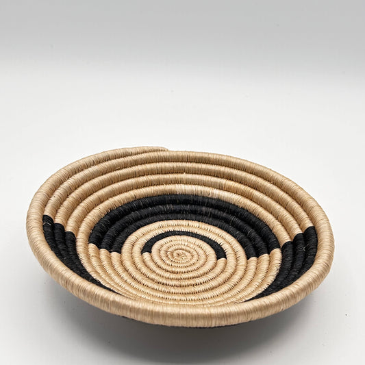 Bakuli Handwoven Bowl - Beige & Black Circle Mini