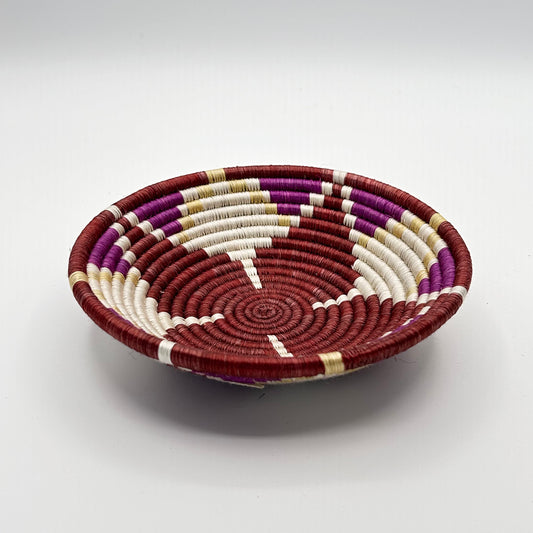 Bakuli Handwoven Bowl - Maroon & Purple Mini