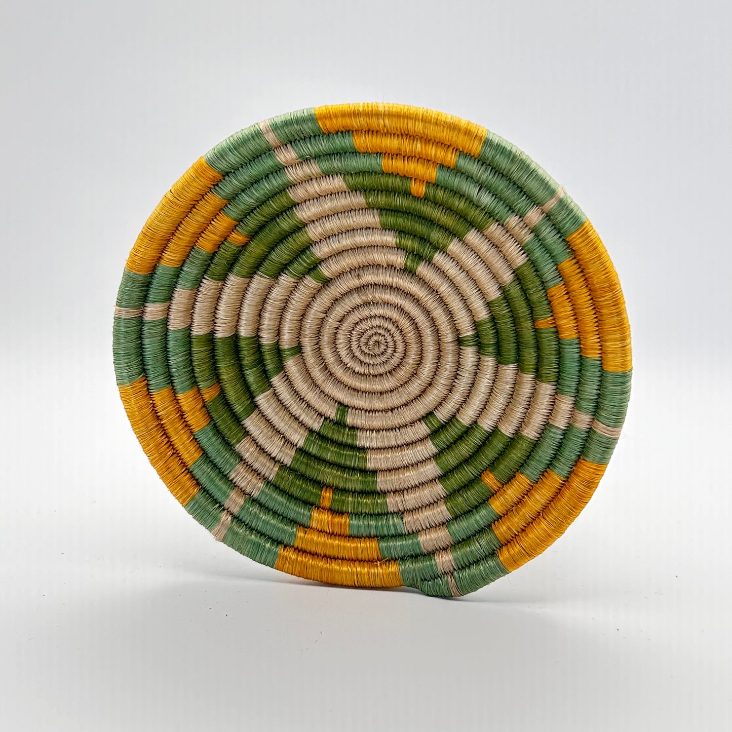 Bakuli Handwoven Bowl - Yellow Green Star Mini