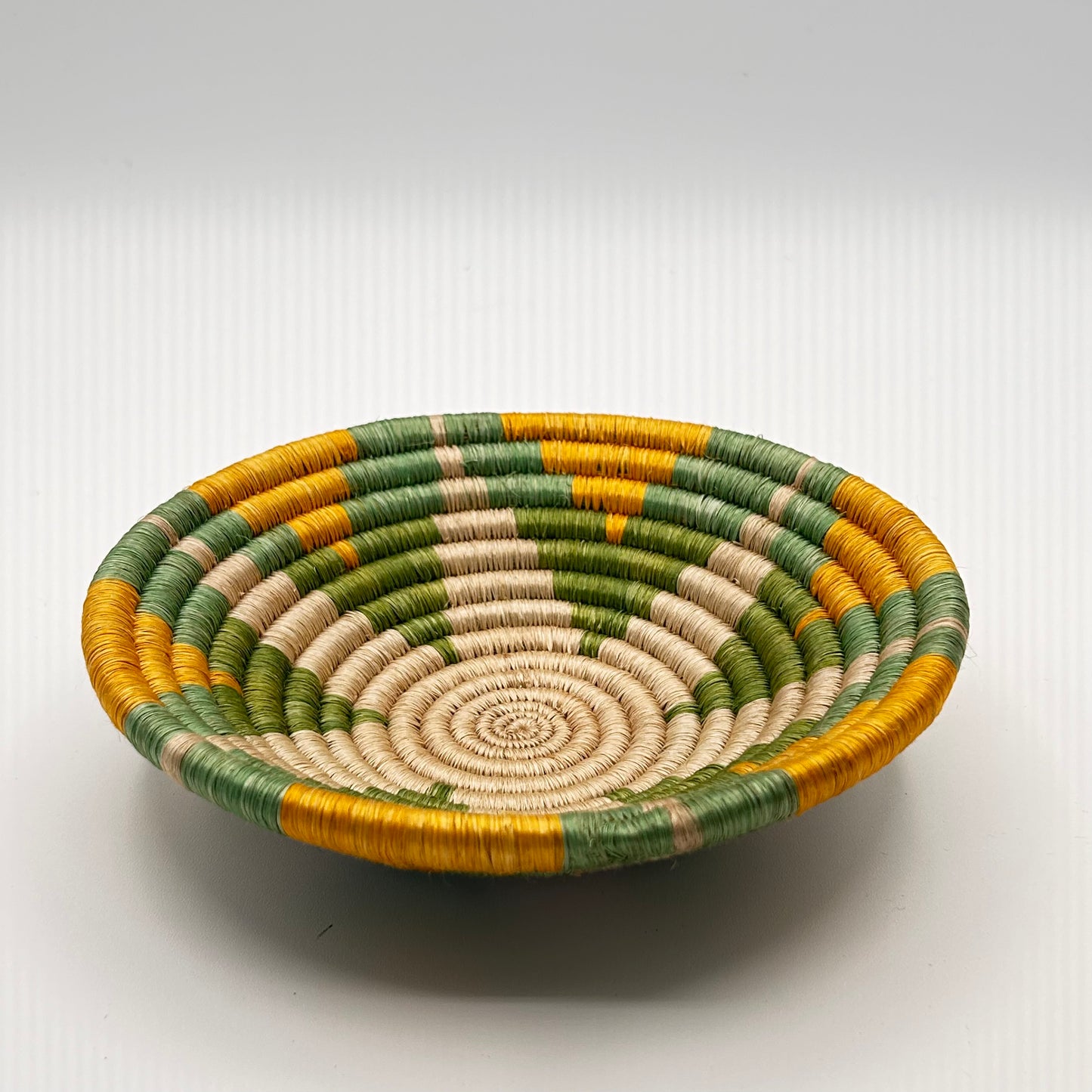 Bakuli Handwoven Bowl - Yellow Green Star Mini