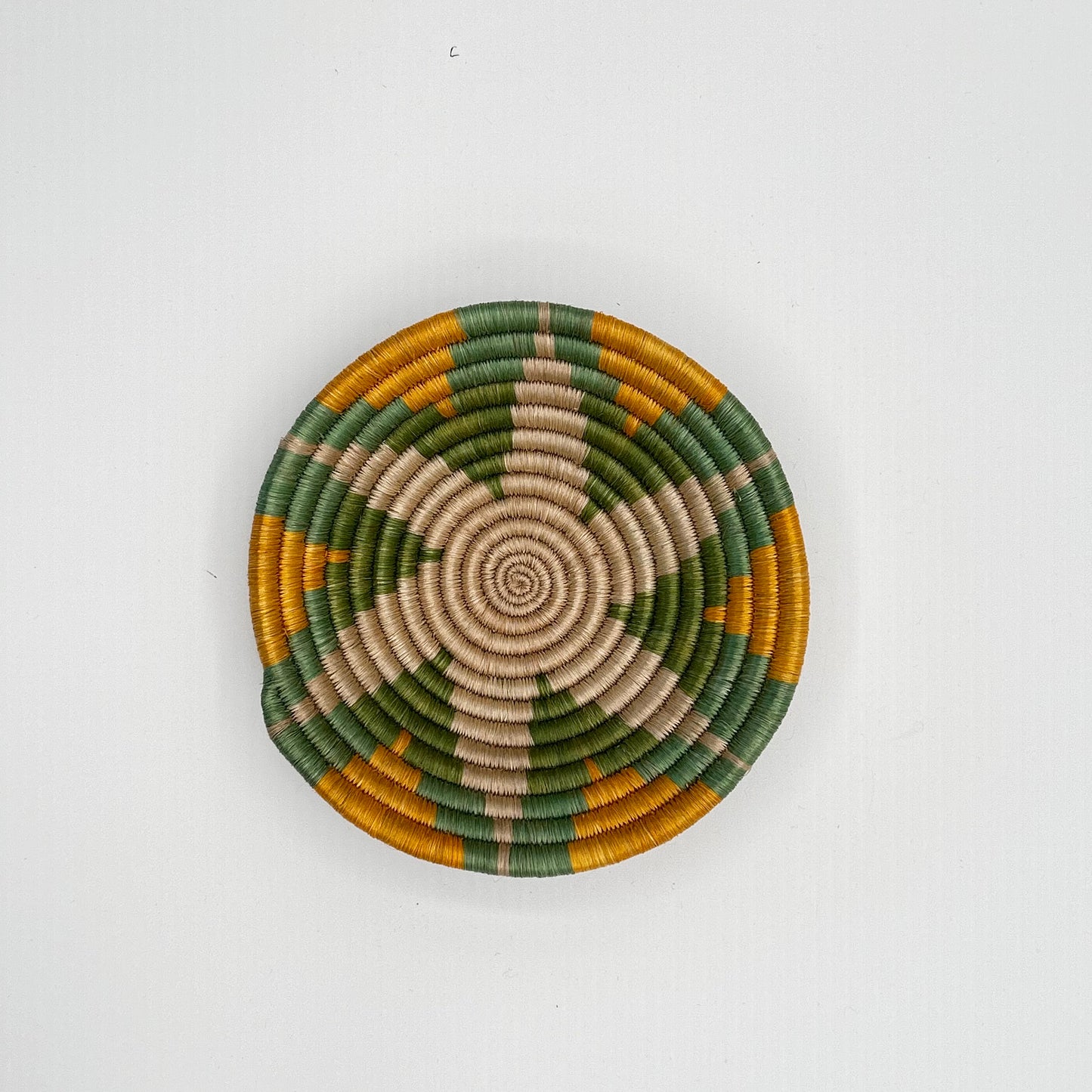 Bakuli Handwoven Bowl - Yellow Green Star Mini