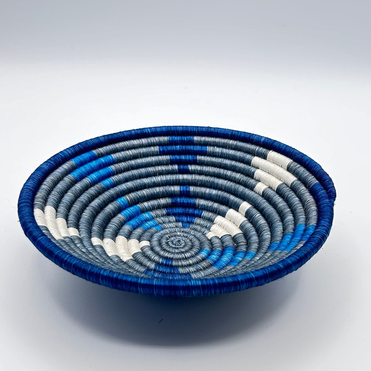 Bakuli Handwoven Bowl - Gray & Blue Mini