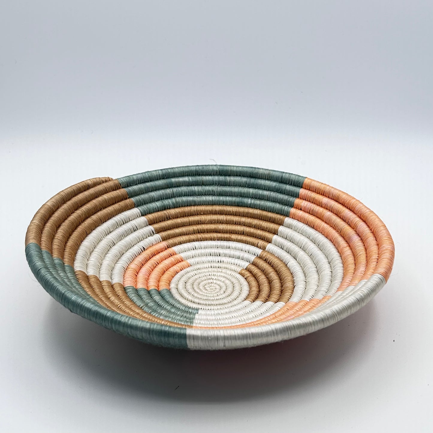 Bakuli Handwoven Bowl - Orange & Green - Small