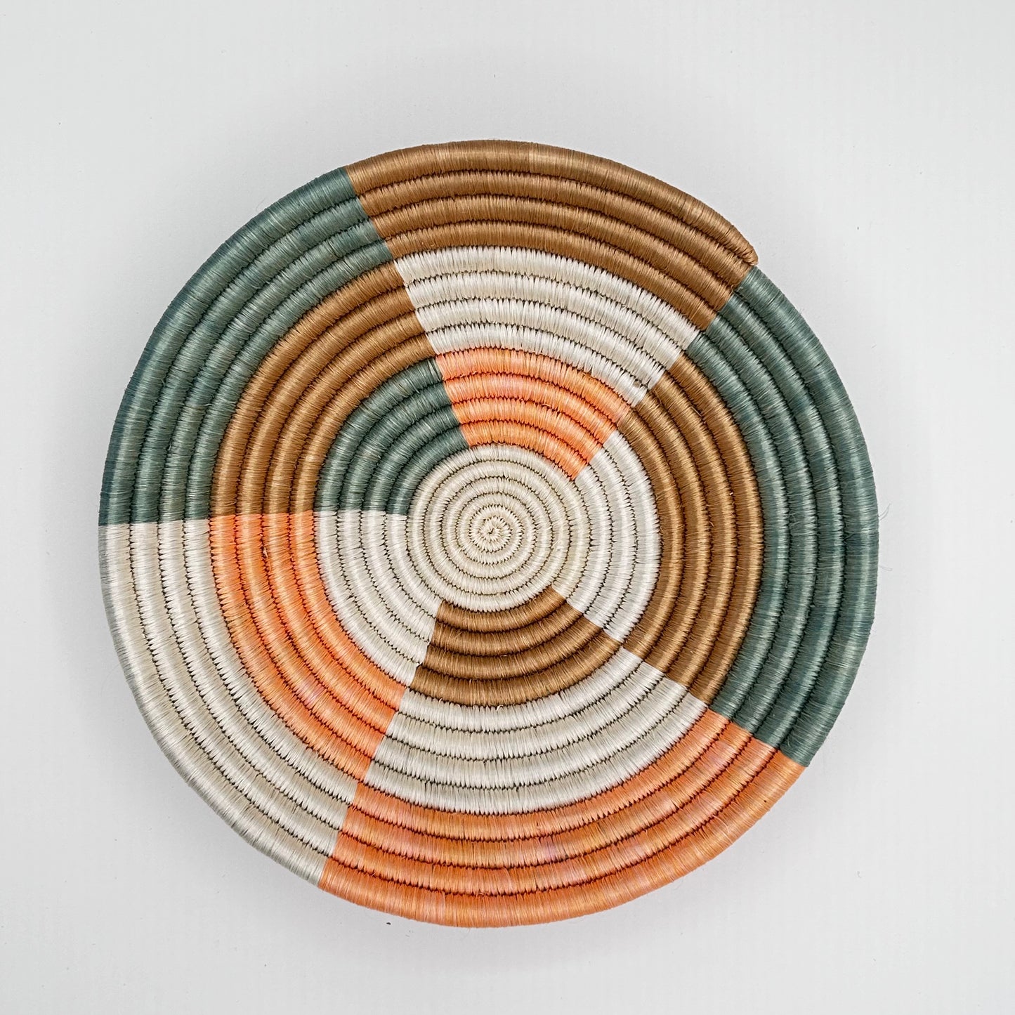 Bakuli Handwoven Bowl - Orange & Green - Small