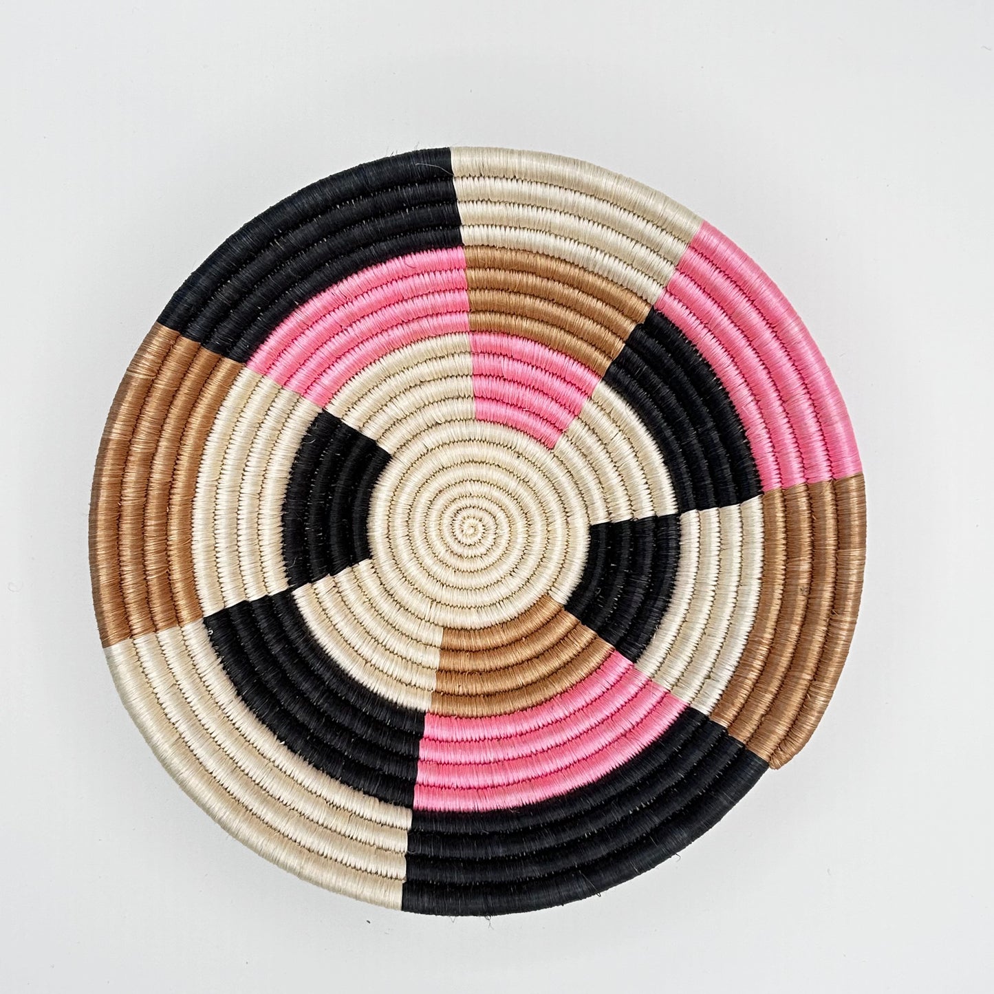 Bakuli Handwoven Bowl - Pink, Brown, White - Small