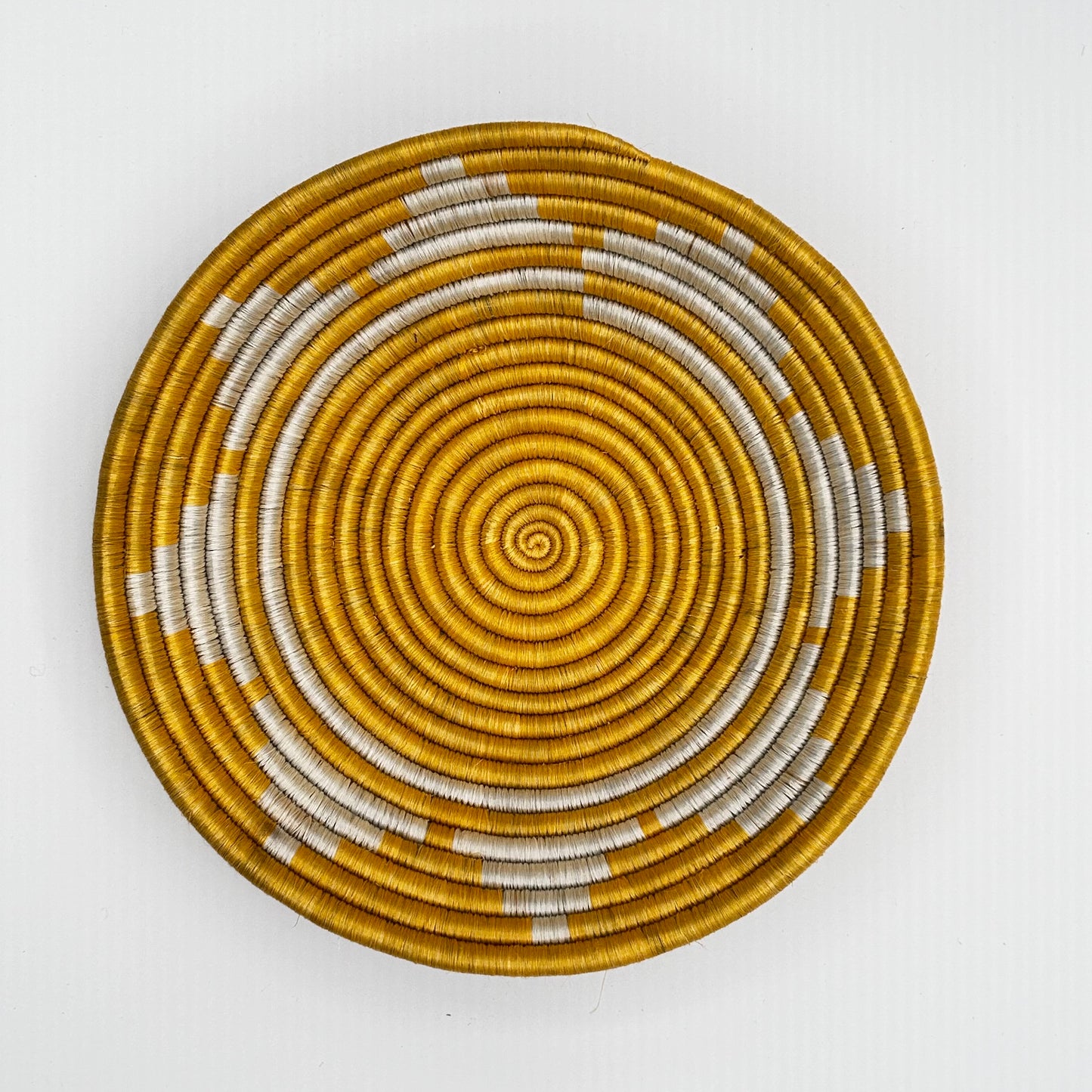 Bakuli Handwoven Bowl - Yellow & White - Small