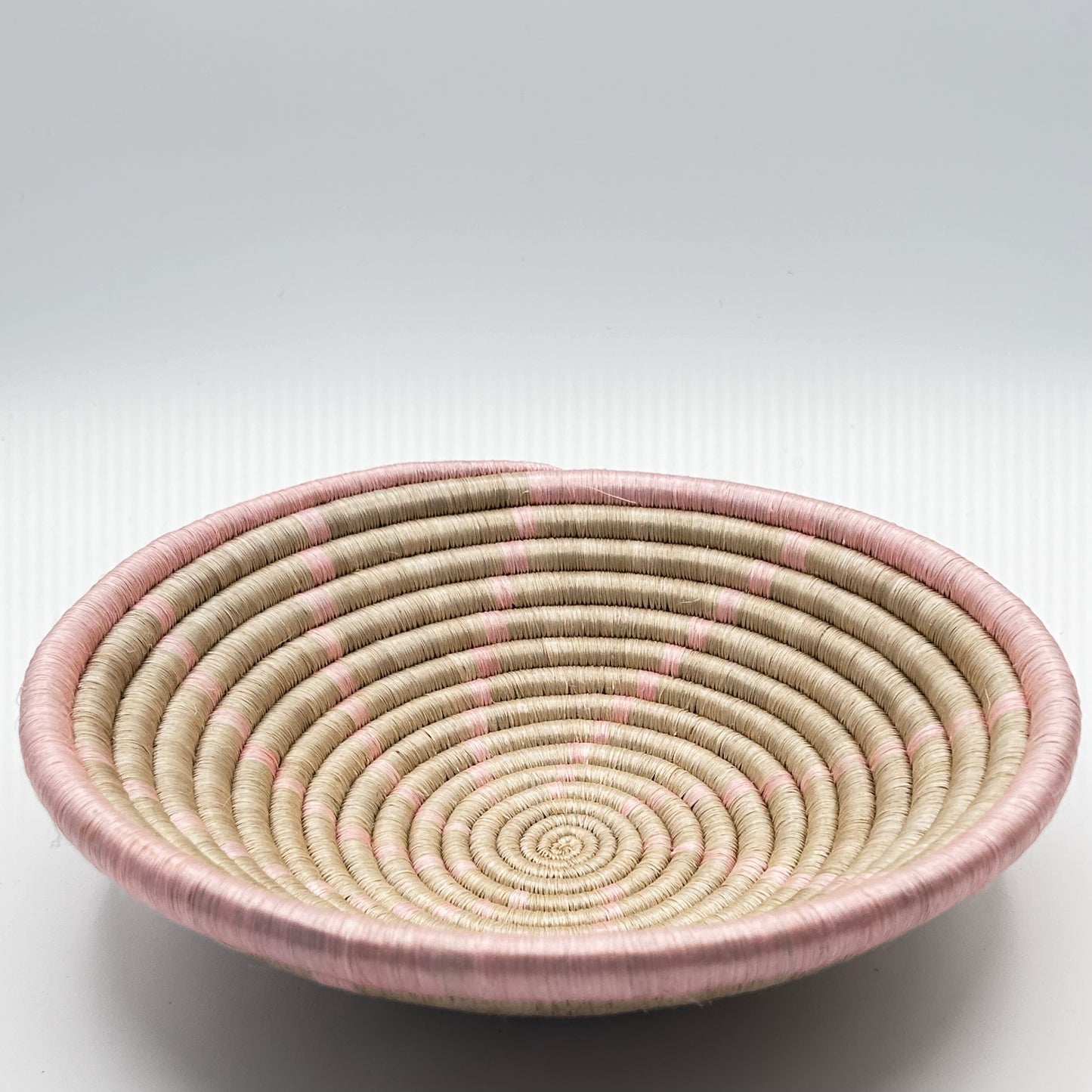 Bakuli Handwoven Bowl - Pink & Beige - Small