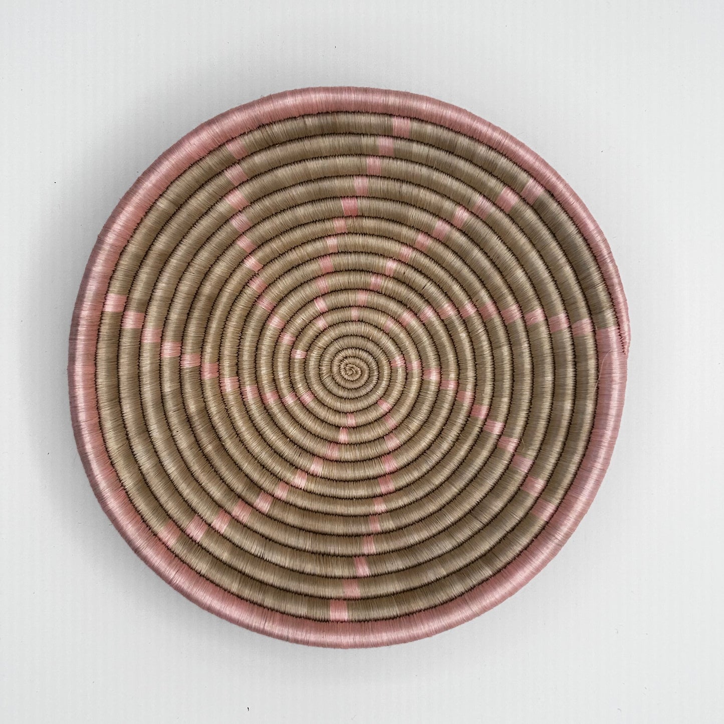 Bakuli Handwoven Bowl - Pink & Beige - Small