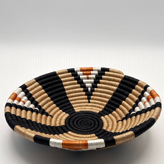 Bakuli Handwoven Bowl - Black & Beige - Small